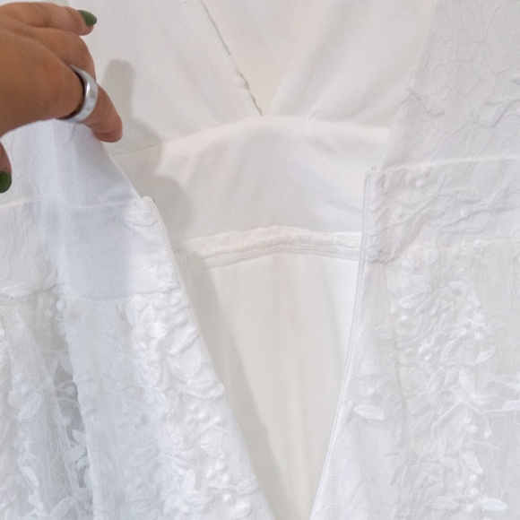 Lulus Elegant Approach White Embroidered Flutter Sleeve Midi Dress - Picture 9 of 10